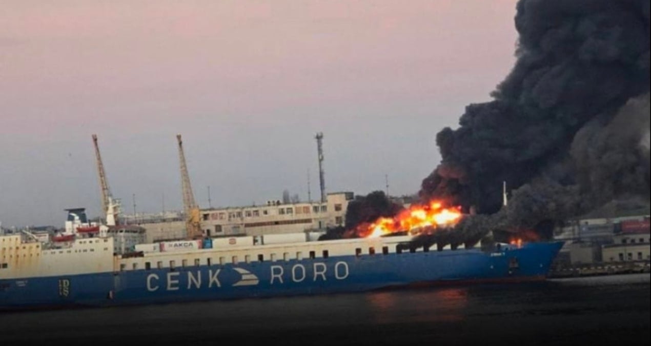 Ukrayna seferi yapan Türk gemisi vuruldu